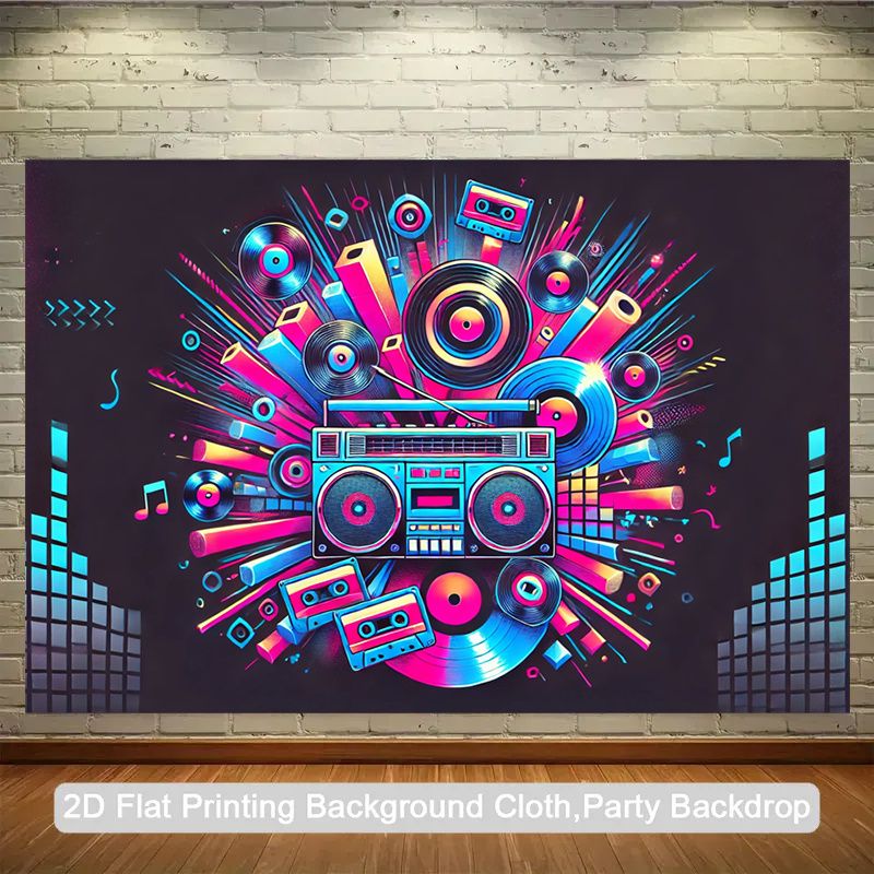 Audio Music Background Free - 2D flat design, 1-piece packaging. Retro