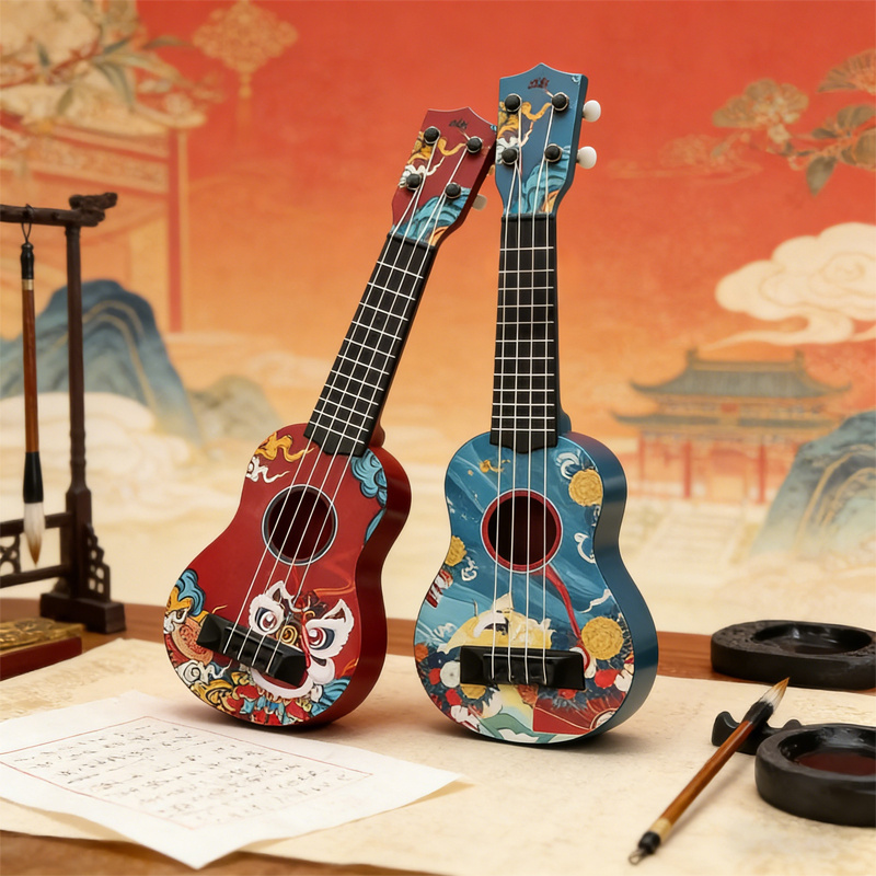 Ukulele Beginner Kit - 17.5 Inch Mini Ukulele, Chinese Graffiti