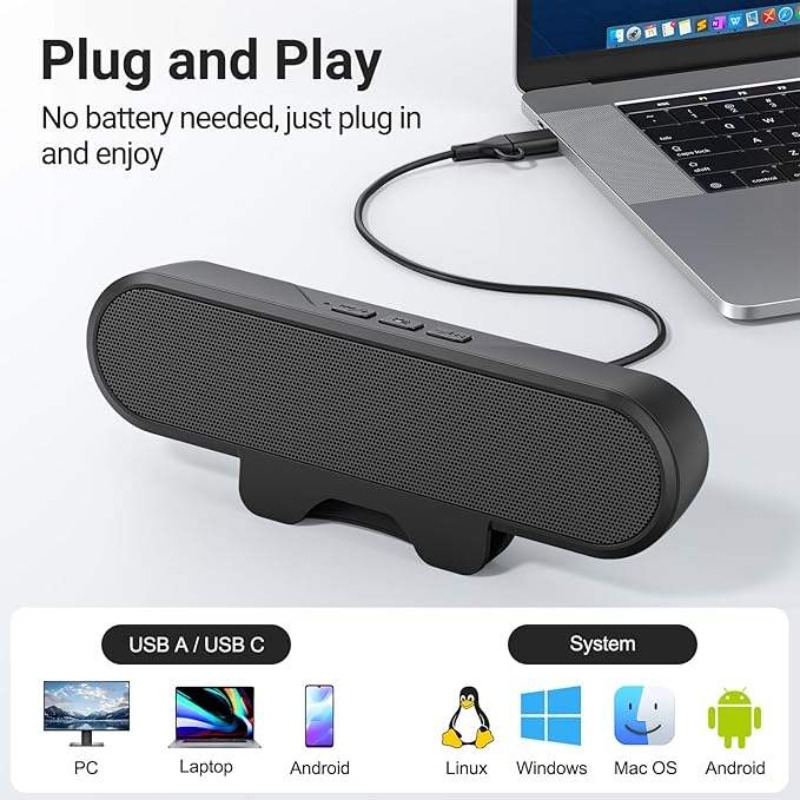 Portable Clip-on USB Soundbar  - Audio Music Online 评论和价格