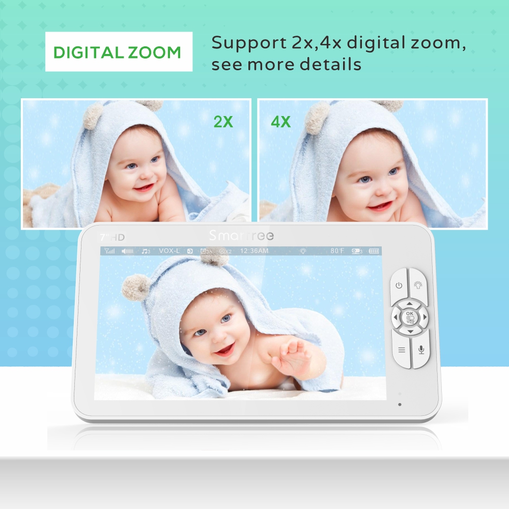 7.0 Inch HD Video Baby Monitor - Audio Hd Music 评论和价格
