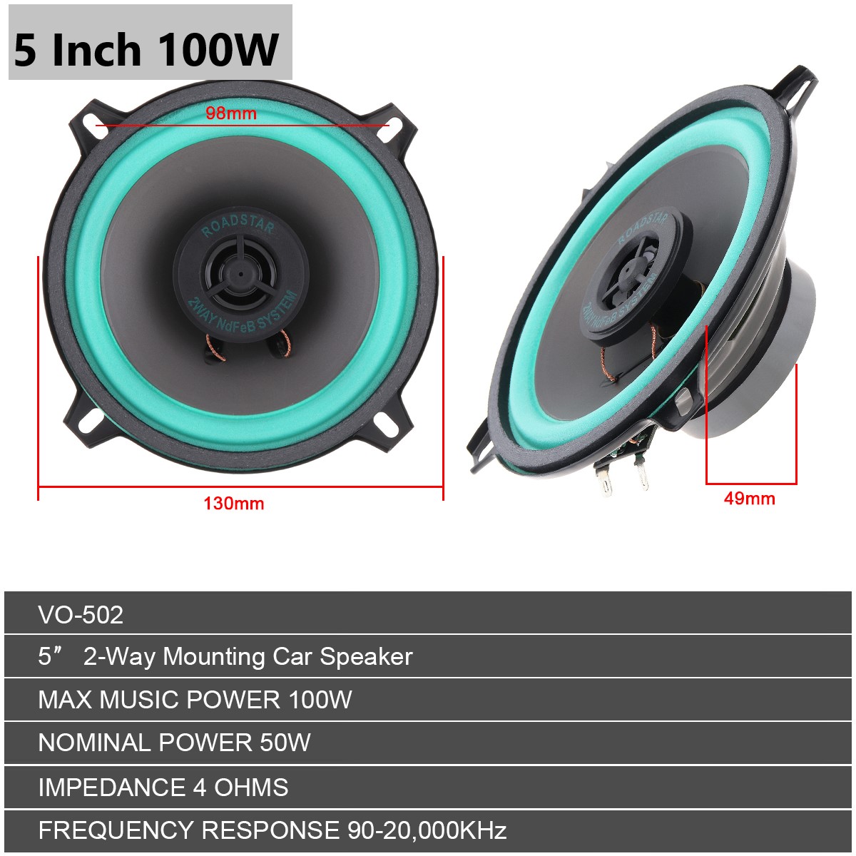 4 Inch / 5 Inch 100W Car HiFi  - Audio Universal Music 评论和价格