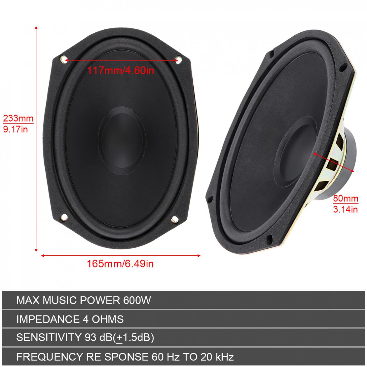 1 / 2 Piece 6x9 Inch 600W Univ - Audio Universal Music 评论和价格