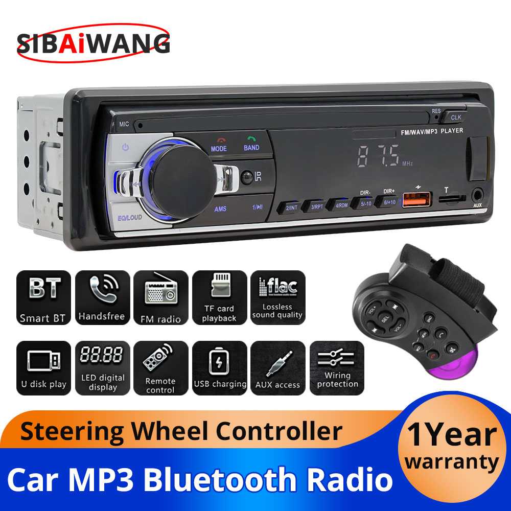 Car Radio 1Din Car MP3 Bluetoo - Audio Universal Music 评论和价格
