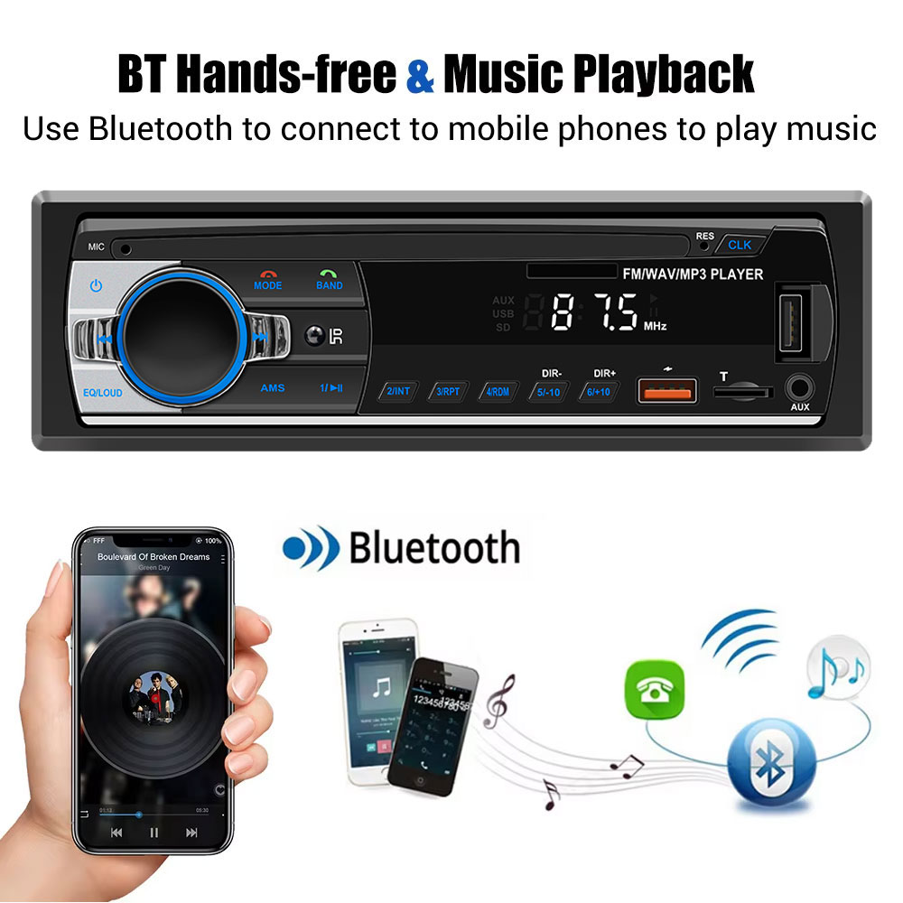 Car Radio 1Din Car MP3 Bluetoo - Audio Universal Music 评论和价格