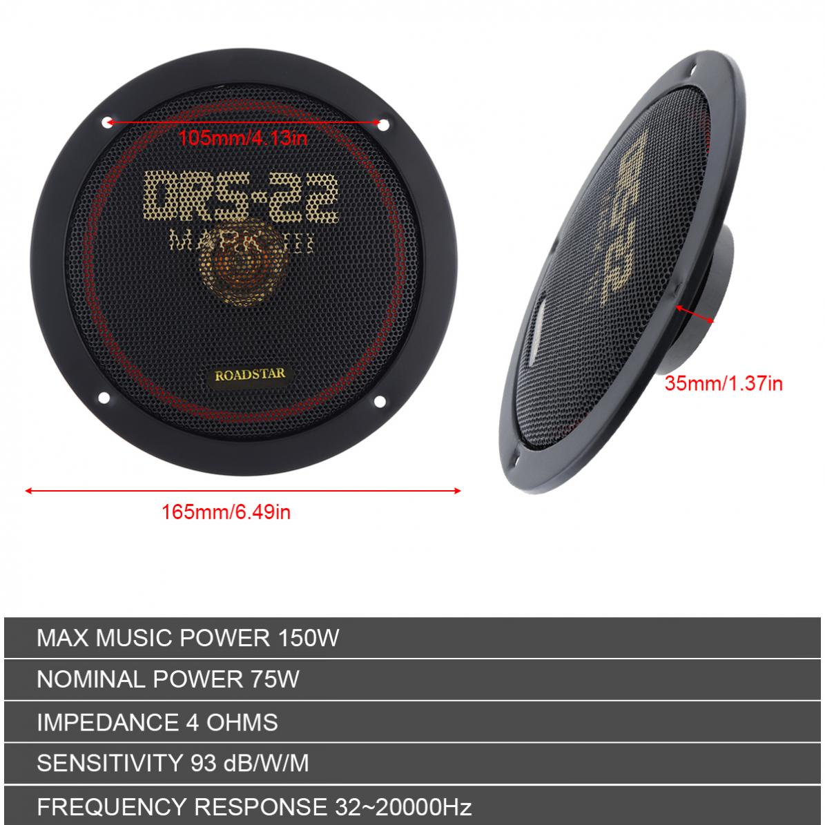 2pcs 6.5 Inch 12V 150W Car Coa - Audio Universal Music 评论和价格