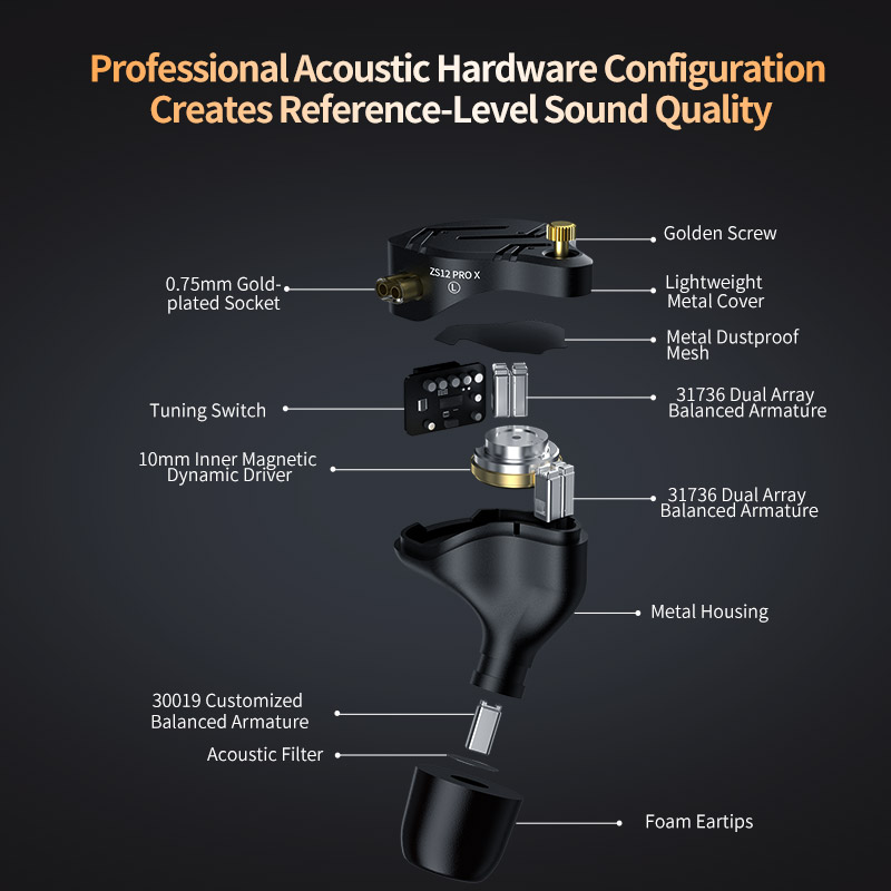 KZ ZS12 PRO X Metal Earphones  - Audio Music Technology 评论和价格